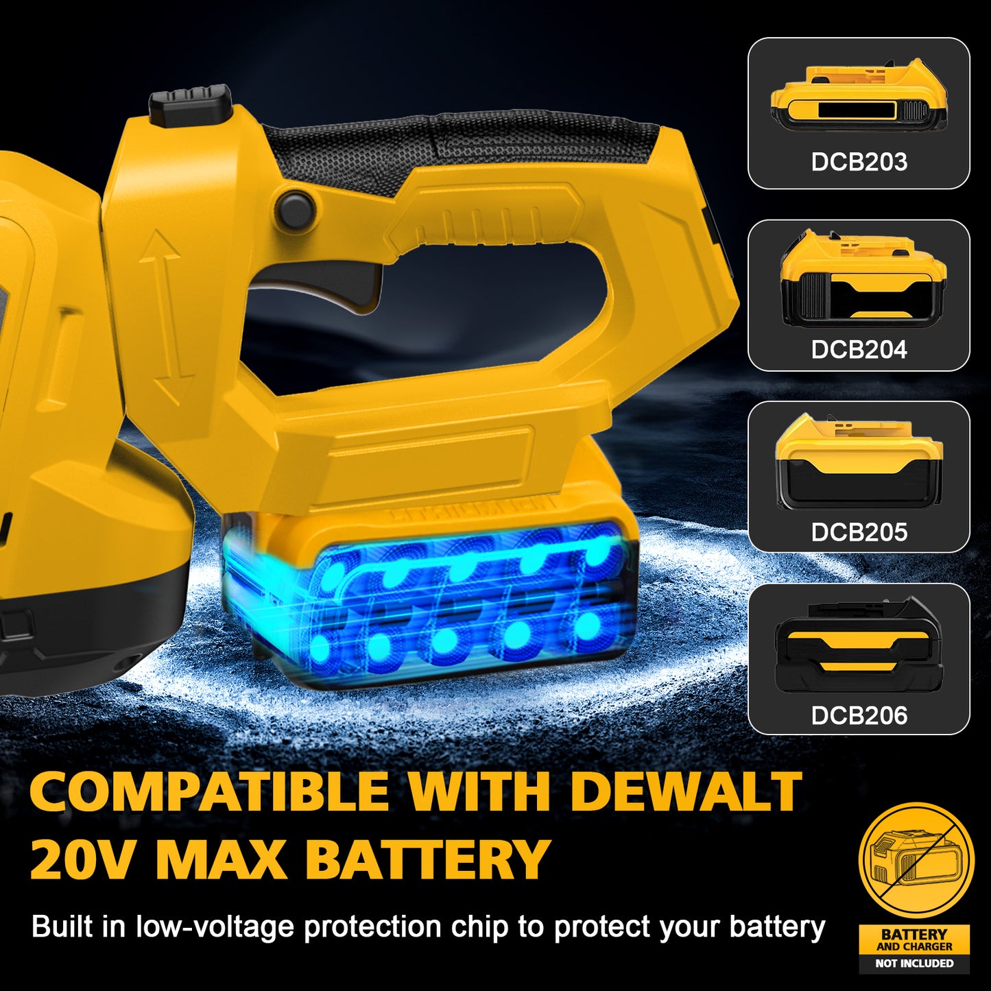 Electric Hedge Trimmer Cordless Compatible with DEWALT 20V MAX Battery, 20-Inch Cordless Hedge Trimmer, Brushless Bush Trimmer, 2/3'' Cutting Capacity, Lightweight & Rotatable Handle(No Battery)