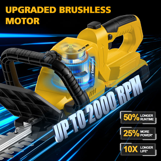 Electric Hedge Trimmer Cordless Compatible with DEWALT 20V MAX Battery, 20-Inch Cordless Hedge Trimmer, Brushless Bush Trimmer, 2/3'' Cutting Capacity, Lightweight & Rotatable Handle(No Battery)